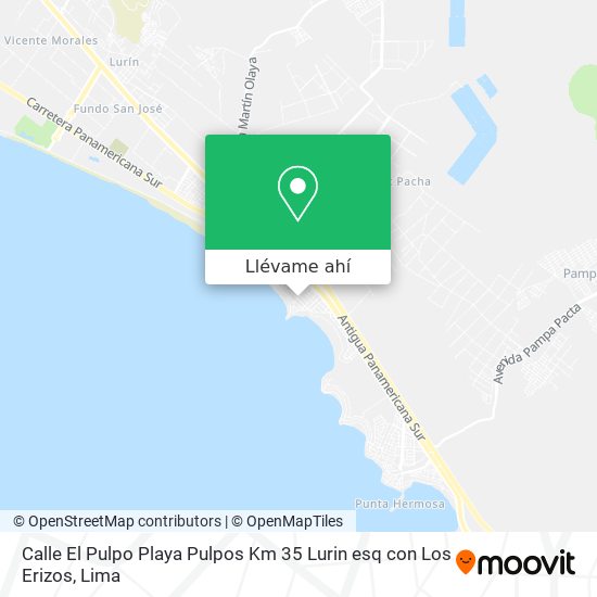 Mapa de Calle El Pulpo  Playa Pulpos Km 35 Lurin esq  con Los Erizos