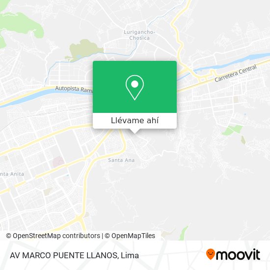 Mapa de AV  MARCO PUENTE LLANOS