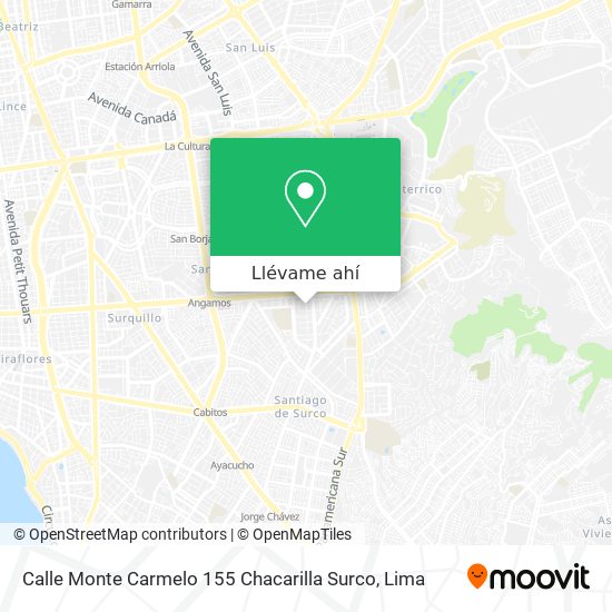 Mapa de Calle Monte Carmelo  155  Chacarilla Surco