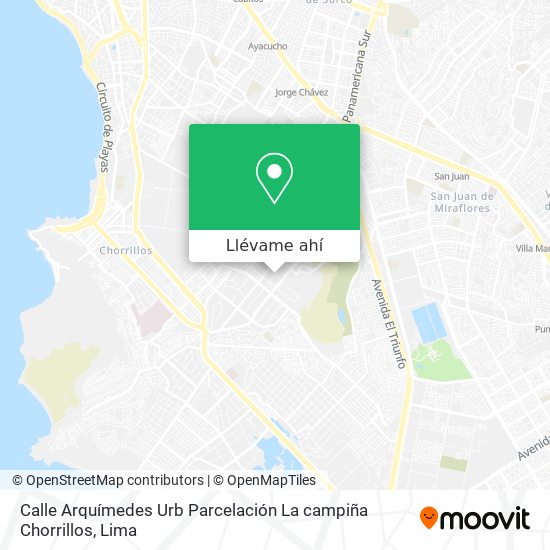 Mapa de Calle Arquímedes  Urb  Parcelación  La campiña  Chorrillos