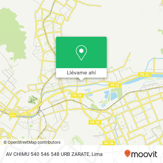 Mapa de AV  CHIMU 540 546 548 URB ZARATE