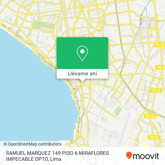 Mapa de SAMUEL MARQUEZ 149 PISO 6 MIRAFLORES IMPECABLE DPTO