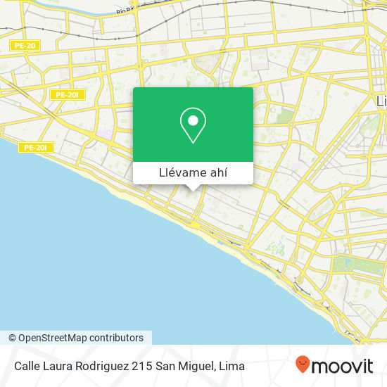 Mapa de Calle  Laura Rodriguez  215  San Miguel