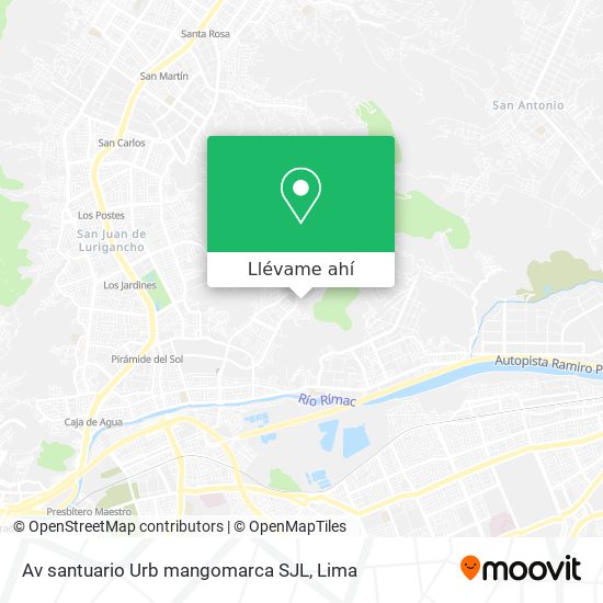 Mapa de Av  santuario Urb mangomarca SJL
