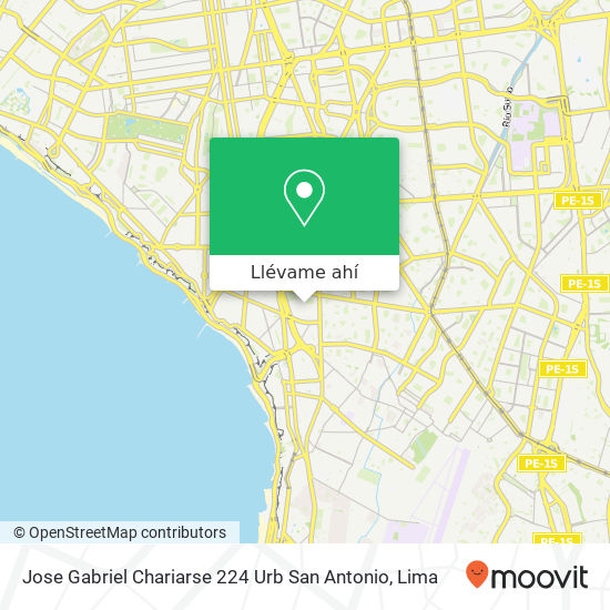 Mapa de Jose Gabriel Chariarse 224 Urb San Antonio
