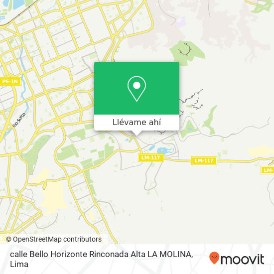 Mapa de calle Bello Horizonte  Rinconada Alta  LA MOLINA