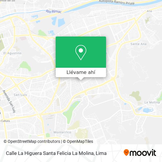 Mapa de Calle La Higuera  Santa Felicia  La Molina