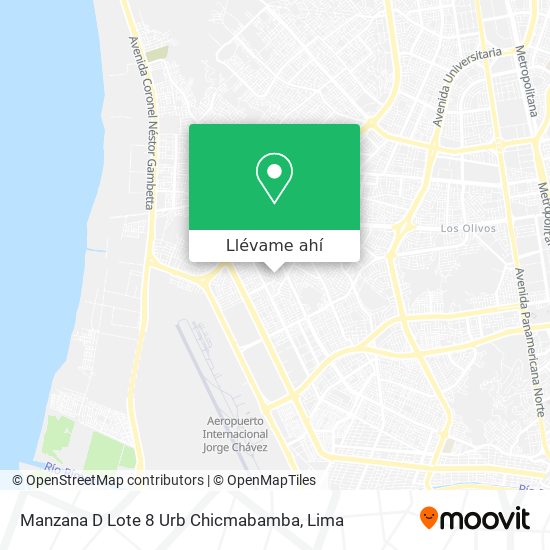 Mapa de Manzana D Lote 8 Urb  Chicmabamba