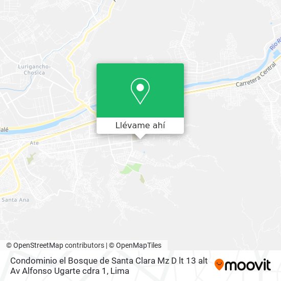 Mapa de Condominio el Bosque de Santa Clara Mz D lt  13 alt  Av  Alfonso Ugarte cdra  1