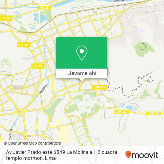 Mapa de Av Javier Prado este  6549  La Molina   a 1 2 cuadra templo mormon