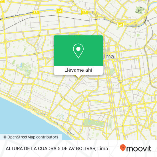 Mapa de ALTURA DE LA CUADRA 5 DE AV BOLIVAR