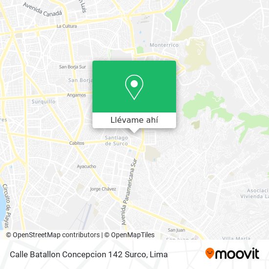 Mapa de Calle Batallon Concepcion 142 Surco