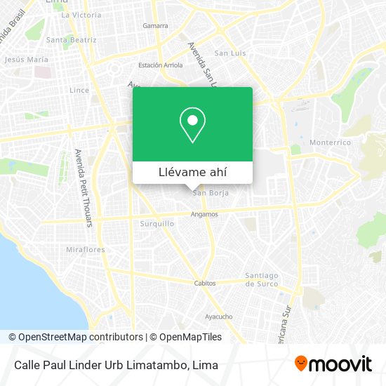 Mapa de Calle Paul Linder  Urb  Limatambo