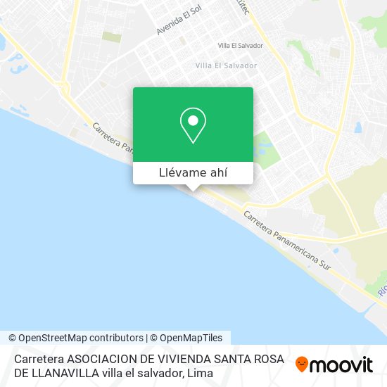 Mapa de Carretera ASOCIACION DE VIVIENDA SANTA ROSA DE LLANAVILLA  villa el salvador