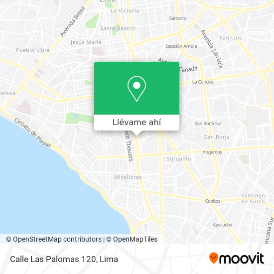 Mapa de Calle Las Palomas 120