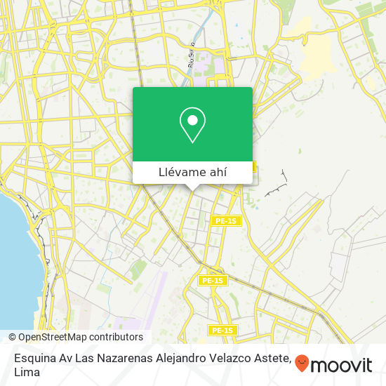 Mapa de Esquina Av  Las Nazarenas   Alejandro Velazco Astete