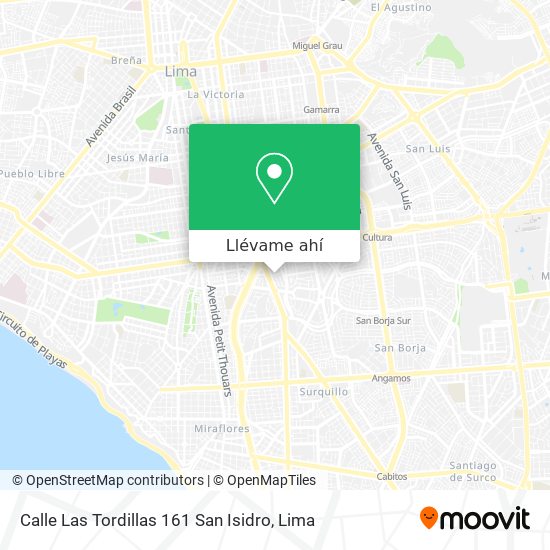 Mapa de Calle Las Tordillas 161 San Isidro