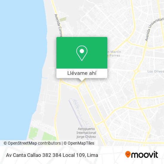 Mapa de Av  Canta Callao 382   384  Local 109