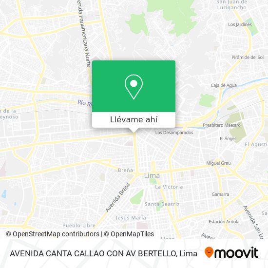 Mapa de AVENIDA CANTA CALLAO CON AV BERTELLO