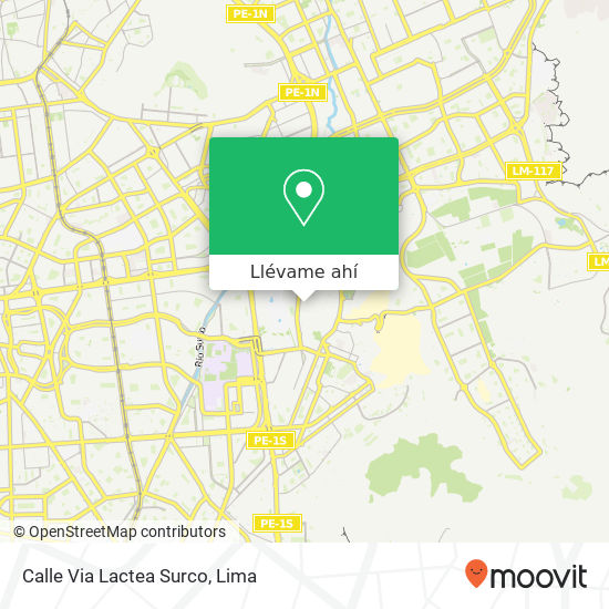 Mapa de Calle Via Lactea Surco