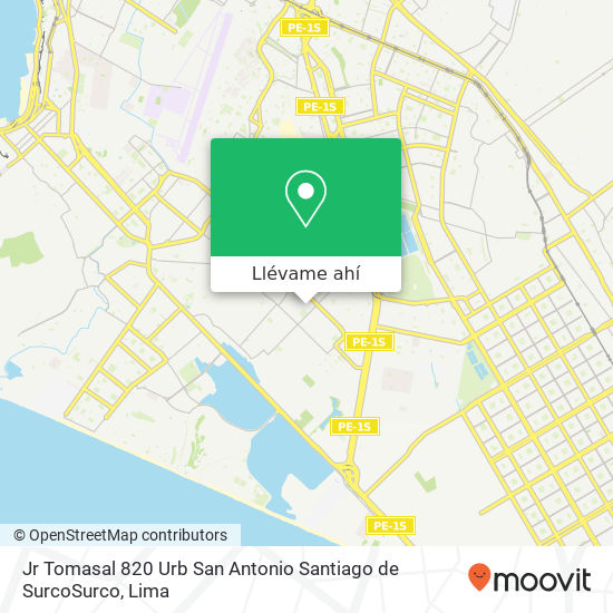 Mapa de Jr  Tomasal 820  Urb   San Antonio  Santiago de SurcoSurco