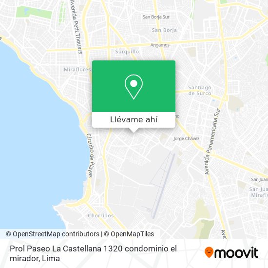 Mapa de Prol Paseo La Castellana 1320 condominio el mirador