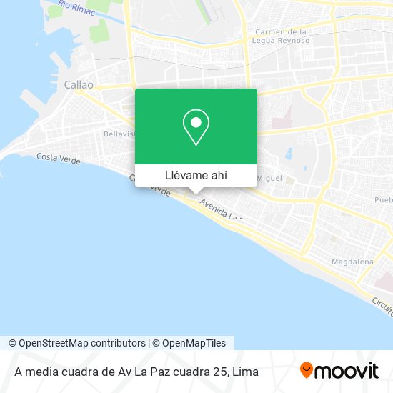 Mapa de A media cuadra de Av La Paz cuadra 25