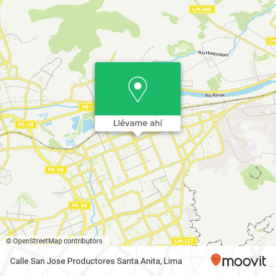 Mapa de Calle San Jose Productores Santa Anita