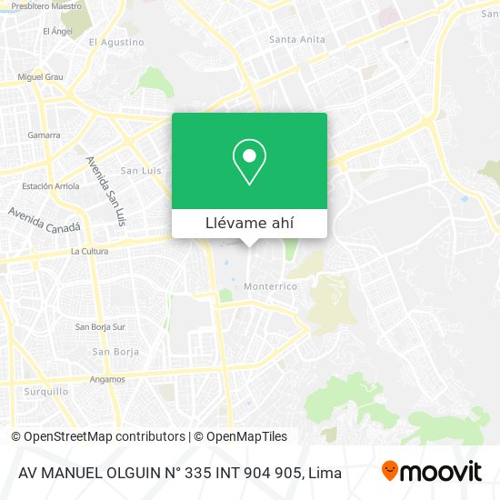 Mapa de AV  MANUEL OLGUIN N° 335 INT 904  905