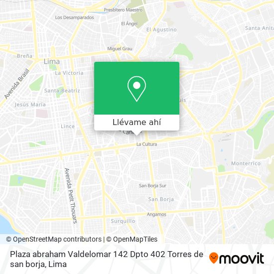 Mapa de Plaza abraham Valdelomar 142 Dpto 402 Torres de san borja