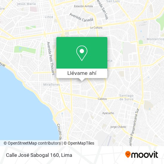 Mapa de Calle José  Sabogal 160