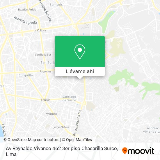 Mapa de Av   Reynaldo Vivanco 462 3er piso   Chacarilla Surco