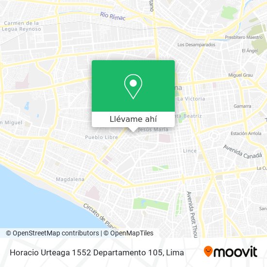 Mapa de Horacio Urteaga 1552 Departamento 105