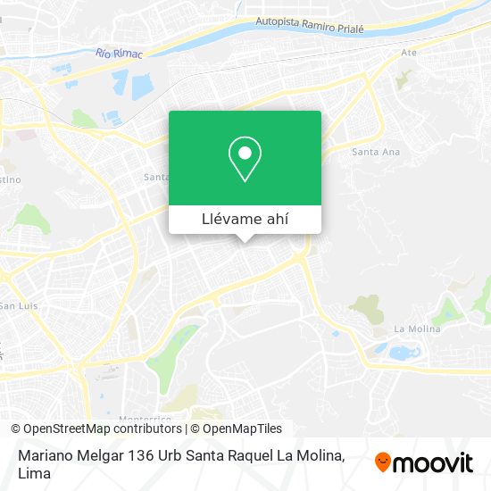 Mapa de Mariano Melgar 136  Urb  Santa Raquel  La Molina