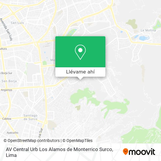 Mapa de AV  Central  Urb Los Alamos de Monterrico Surco