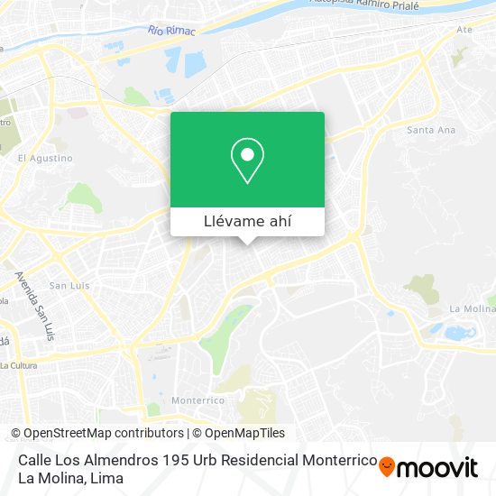 Mapa de Calle Los Almendros 195 Urb  Residencial Monterrico La Molina