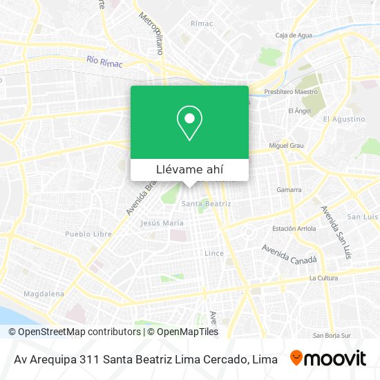 Mapa de Av  Arequipa 311  Santa Beatriz  Lima Cercado