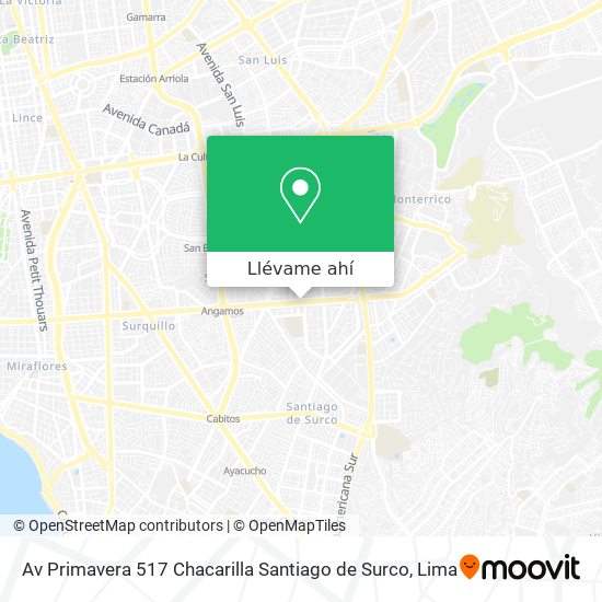 Mapa de Av  Primavera 517 Chacarilla  Santiago de Surco