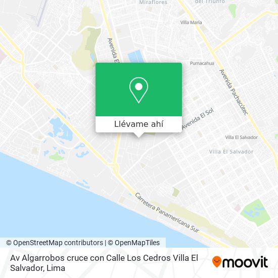 Mapa de Av  Algarrobos cruce con Calle Los Cedros   Villa El Salvador