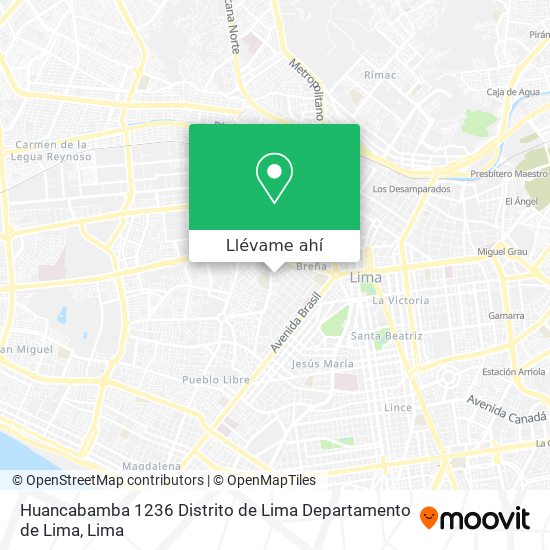 Mapa de Huancabamba 1236  Distrito de Lima  Departamento de Lima