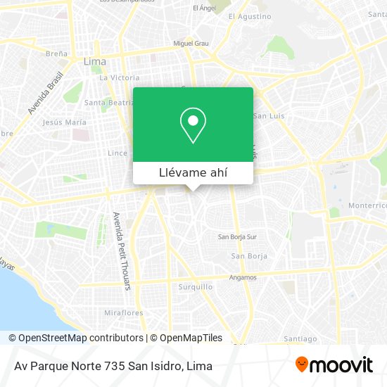 Mapa de Av Parque Norte 735  San Isidro
