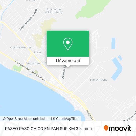 Mapa de PASEO PASO CHICO EN PAN SUR KM 39