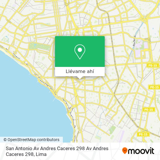 Mapa de San Antonio  Av  Andres Caceres 298 Av  Andres Caceres 298