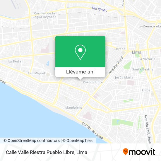 Mapa de Calle Valle Riestra   Pueblo Libre