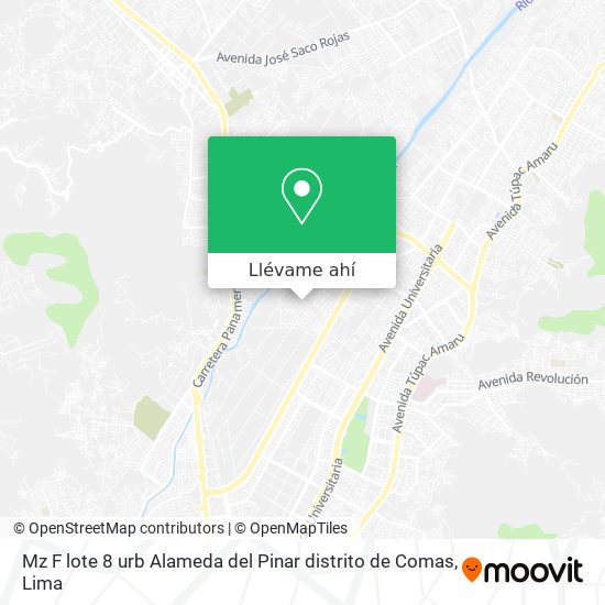 Mapa de Mz F lote 8  urb Alameda del Pinar  distrito de Comas