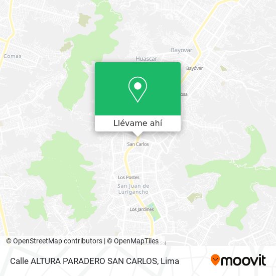 Mapa de Calle ALTURA PARADERO SAN CARLOS