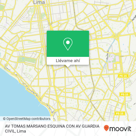 Mapa de AV  TOMAS MARSANO ESQUINA CON AV  GUARDIA CIVIL