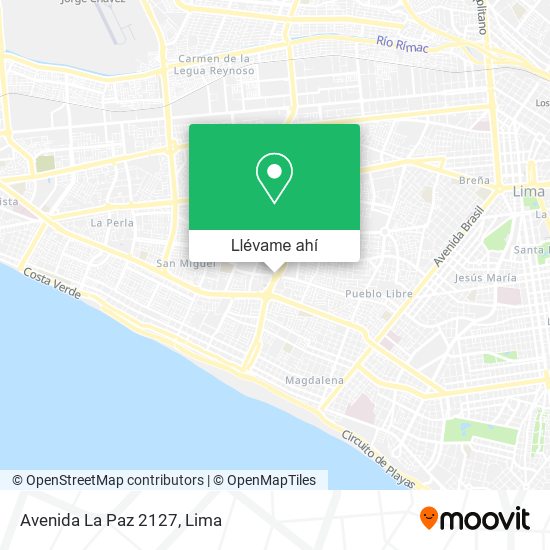 Mapa de Avenida La Paz  2127