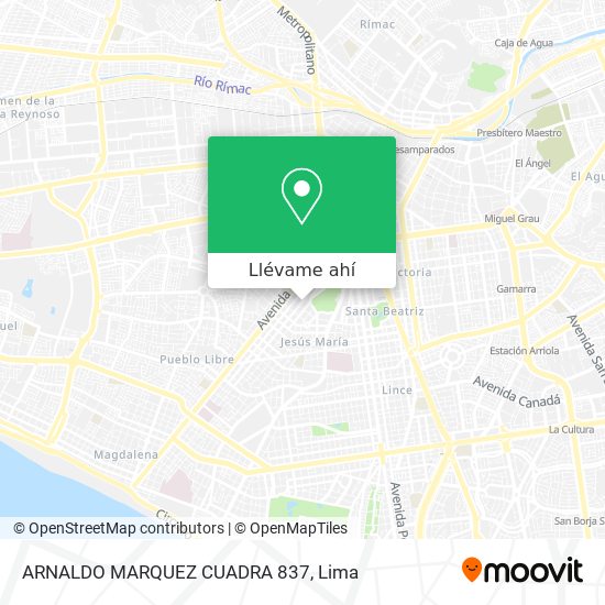 Mapa de ARNALDO MARQUEZ CUADRA 837