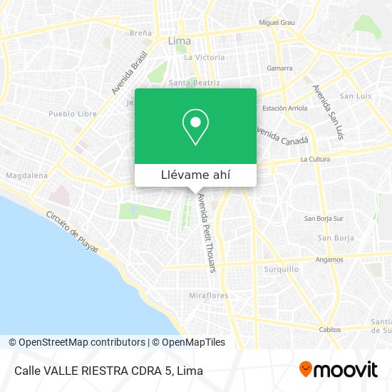 Mapa de Calle VALLE RIESTRA CDRA  5